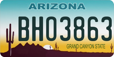 AZ license plate BHO3863