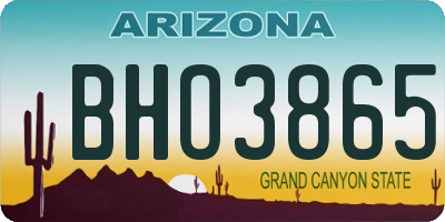 AZ license plate BHO3865