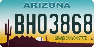 AZ license plate BHO3868