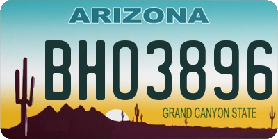 AZ license plate BHO3896