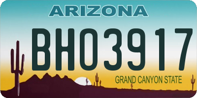 AZ license plate BHO3917
