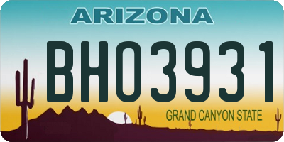 AZ license plate BHO3931