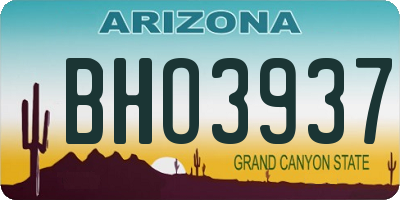AZ license plate BHO3937