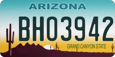 AZ license plate BHO3942