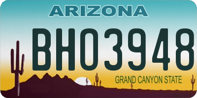 AZ license plate BHO3948
