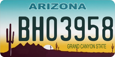 AZ license plate BHO3958