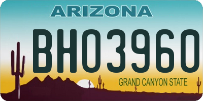 AZ license plate BHO3960