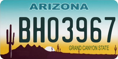 AZ license plate BHO3967