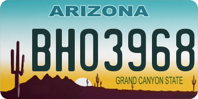AZ license plate BHO3968