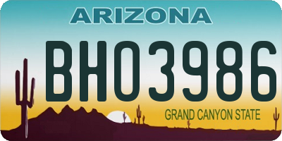 AZ license plate BHO3986