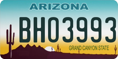 AZ license plate BHO3993