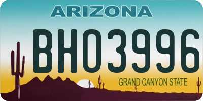 AZ license plate BHO3996