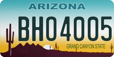 AZ license plate BHO4005