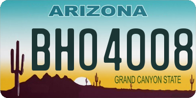 AZ license plate BHO4008