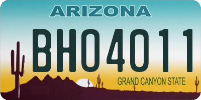AZ license plate BHO4011