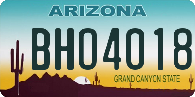 AZ license plate BHO4018