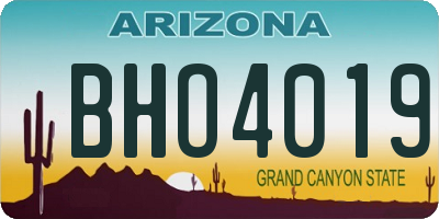 AZ license plate BHO4019