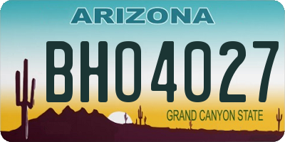 AZ license plate BHO4027