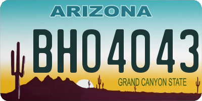 AZ license plate BHO4043