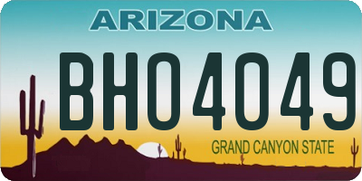 AZ license plate BHO4049