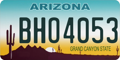 AZ license plate BHO4053