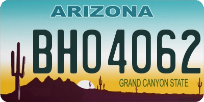 AZ license plate BHO4062