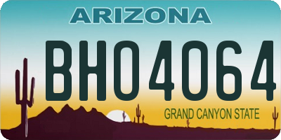 AZ license plate BHO4064