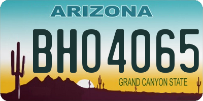 AZ license plate BHO4065