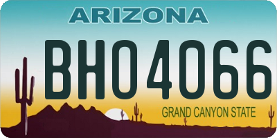 AZ license plate BHO4066
