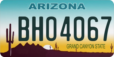 AZ license plate BHO4067