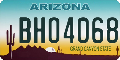 AZ license plate BHO4068