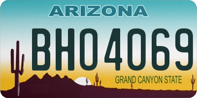 AZ license plate BHO4069