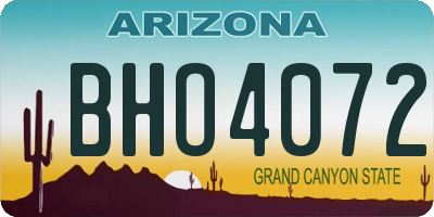 AZ license plate BHO4072
