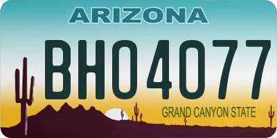 AZ license plate BHO4077