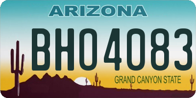 AZ license plate BHO4083