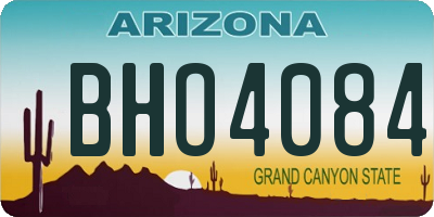 AZ license plate BHO4084