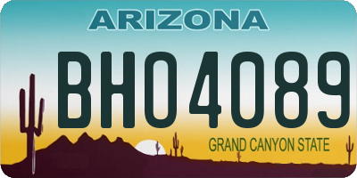 AZ license plate BHO4089