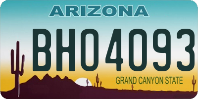 AZ license plate BHO4093