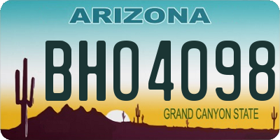 AZ license plate BHO4098