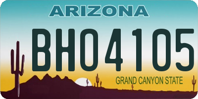 AZ license plate BHO4105