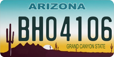 AZ license plate BHO4106