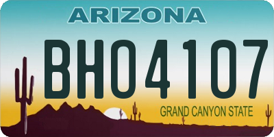 AZ license plate BHO4107