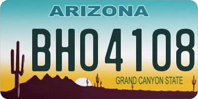 AZ license plate BHO4108