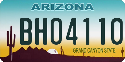 AZ license plate BHO4110