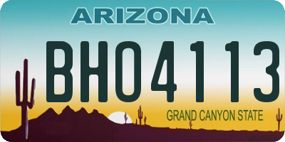 AZ license plate BHO4113