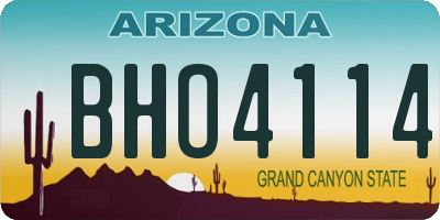 AZ license plate BHO4114