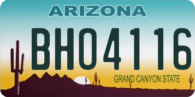 AZ license plate BHO4116