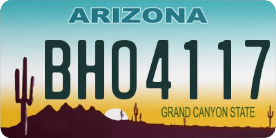 AZ license plate BHO4117