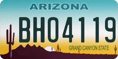 AZ license plate BHO4119