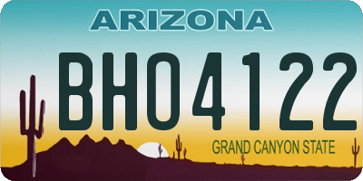 AZ license plate BHO4122